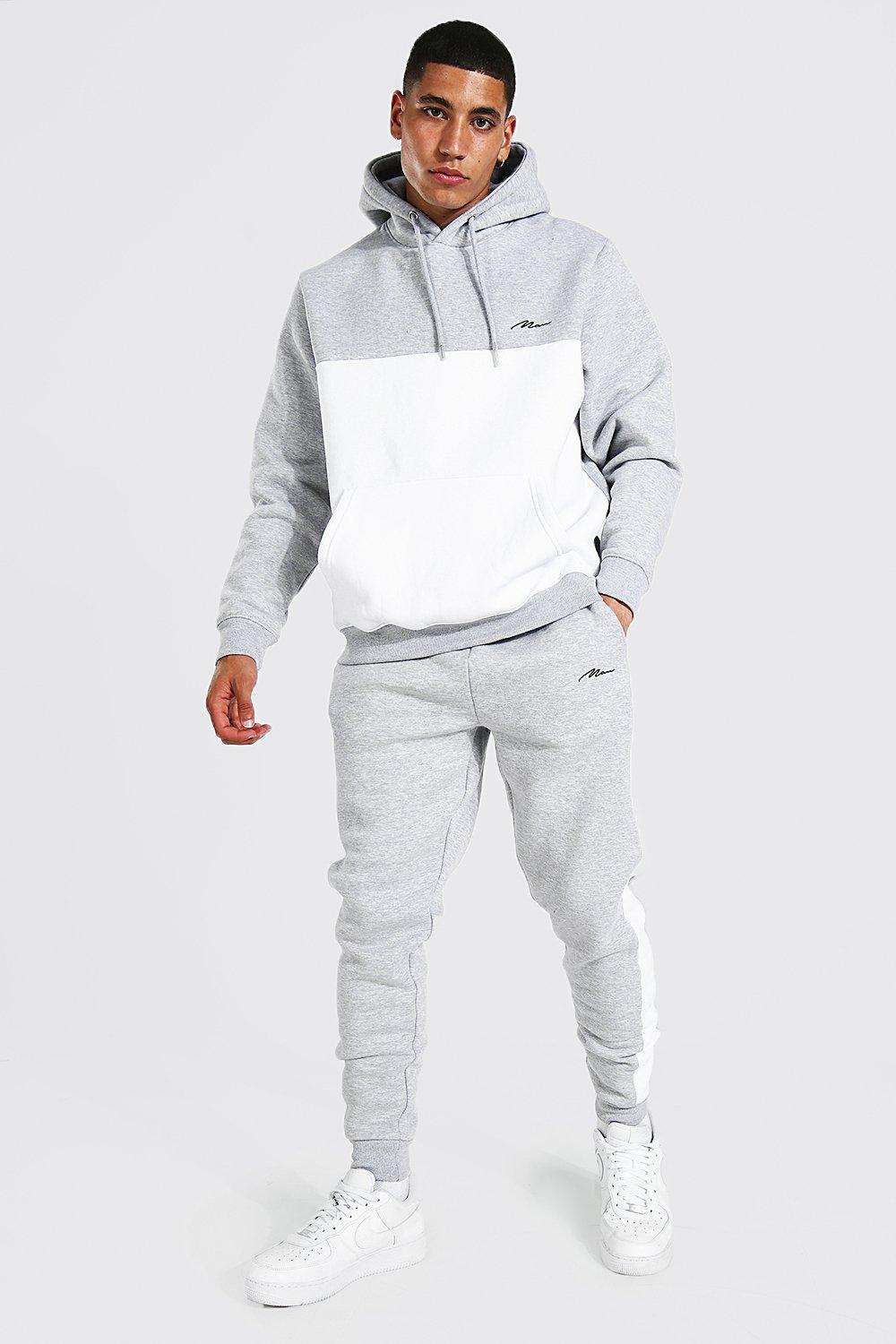 Boohooman grey 2024 tracksuit bottoms